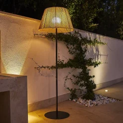 Clearance Lumisky Lampadaire sans fil en acier et corde H.170 cm 8.4 W IP54 Raffy