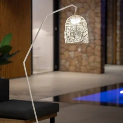 Best New Garden Lampadaire Santorini IP54 9W 900lm blanc l.52,3 x H.165 cm