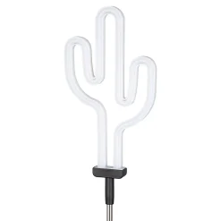 Clearance Lampe à piquer extérieur LED à énergie solaire IP44 0.3 W H.88,5 x l.13cm blanc et noir