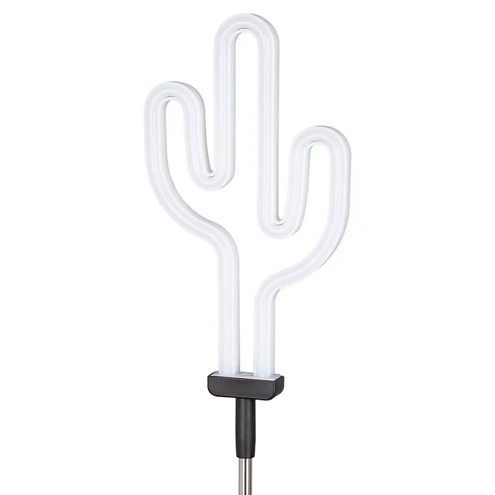 Clearance Lampe à piquer extérieur LED à énergie solaire IP44 0.3 W H.88,5 x l.13cm blanc et noir