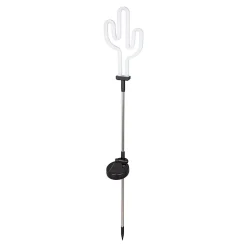 Clearance Lampe à piquer extérieur LED à énergie solaire IP44 0.3 W H.88,5 x l.13cm blanc et noir