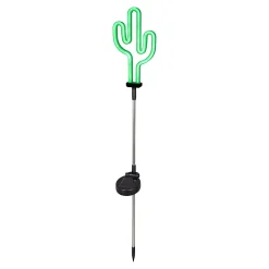 Clearance Lampe à piquer extérieur LED à énergie solaire IP44 0.3 W H.88,5 x l.13cm blanc et noir