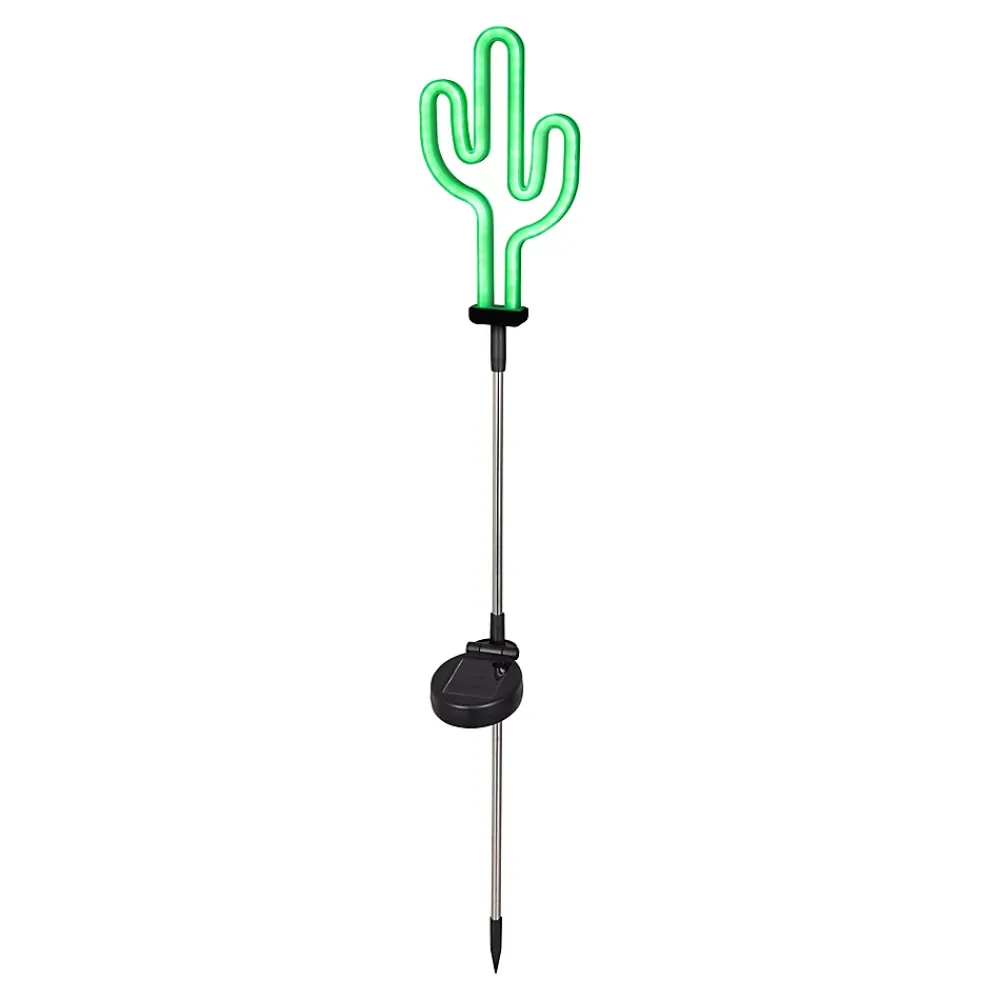 Clearance Lampe à piquer extérieur LED à énergie solaire IP44 0.3 W H.88,5 x l.13cm blanc et noir