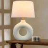 Best Rentside Lampe à Poser NICOSIE en céramique Écru