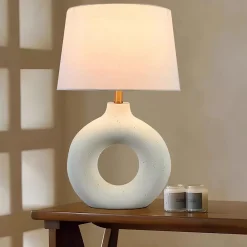 Best Rentside Lampe à Poser NICOSIE en céramique Écru