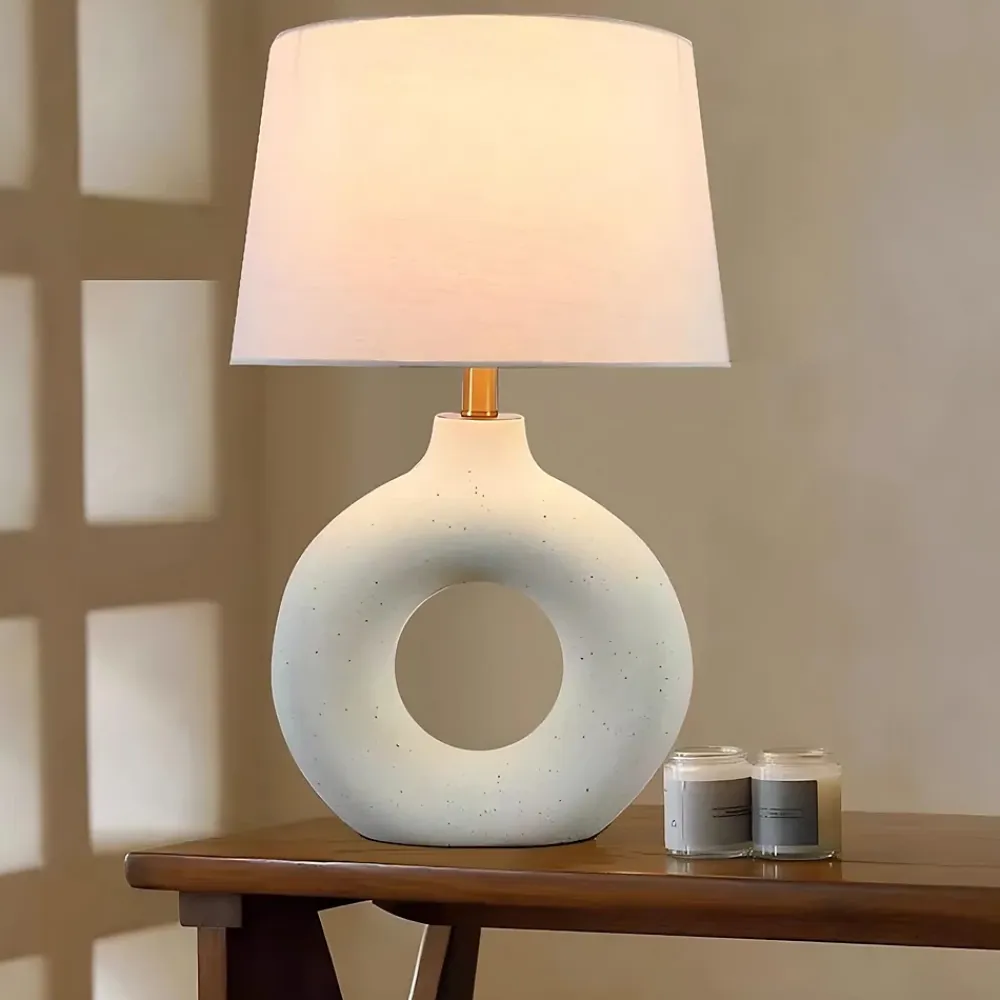 Best Rentside Lampe à Poser NICOSIE en céramique Écru