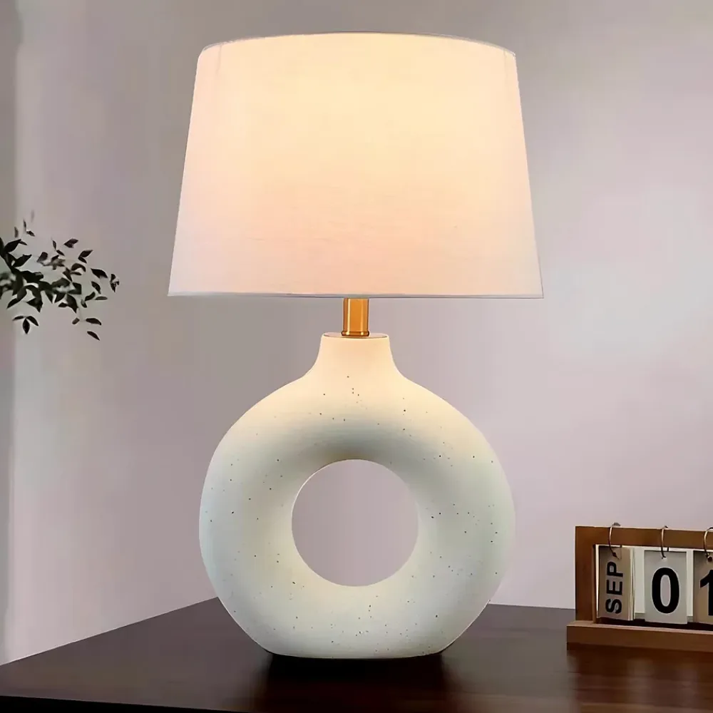 Best Rentside Lampe à Poser NICOSIE en céramique Écru