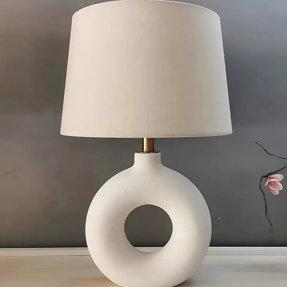Best Rentside Lampe à Poser NICOSIE en céramique Écru