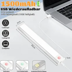 Nettlife Spot Sous Meuble<Lampe 2 x LED sous meuble avec détecteur de mouvement, rechargeable par USB, 1 500 mAh