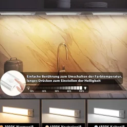 Hot Nettlife Lampe 2 x LED sous meuble avec détecteur de mouvement, rechargeable par USB, 1 500 mAh,un couloir ou un placard