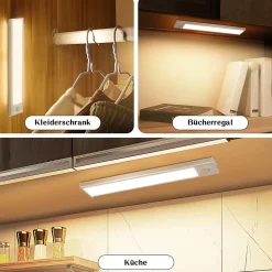 Hot Nettlife Lampe 2 x LED sous meuble avec détecteur de mouvement, rechargeable par USB, 1 500 mAh,un couloir ou un placard
