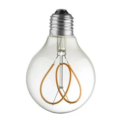 Sale Lampe Ampoule E27 LED Filament Spirale Flower Verre Clair