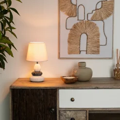 Atmosphera Créateur D'Intérieur Lampe Intérieure<Lampe Clary - ivoire et taupe - céramique H33 cm - Atmosphera