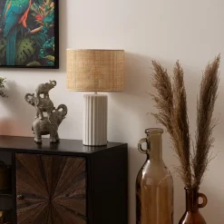 Atmosphera Créateur D'Intérieur Lampe Intérieure<Lampe céramique Tylia blanc H47cm - Atmosphera