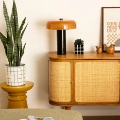 Atmosphera Créateur D'Intérieur Lampe Intérieure<Lampe cylindrique Jody verre ambre H37cm - Atmosphera