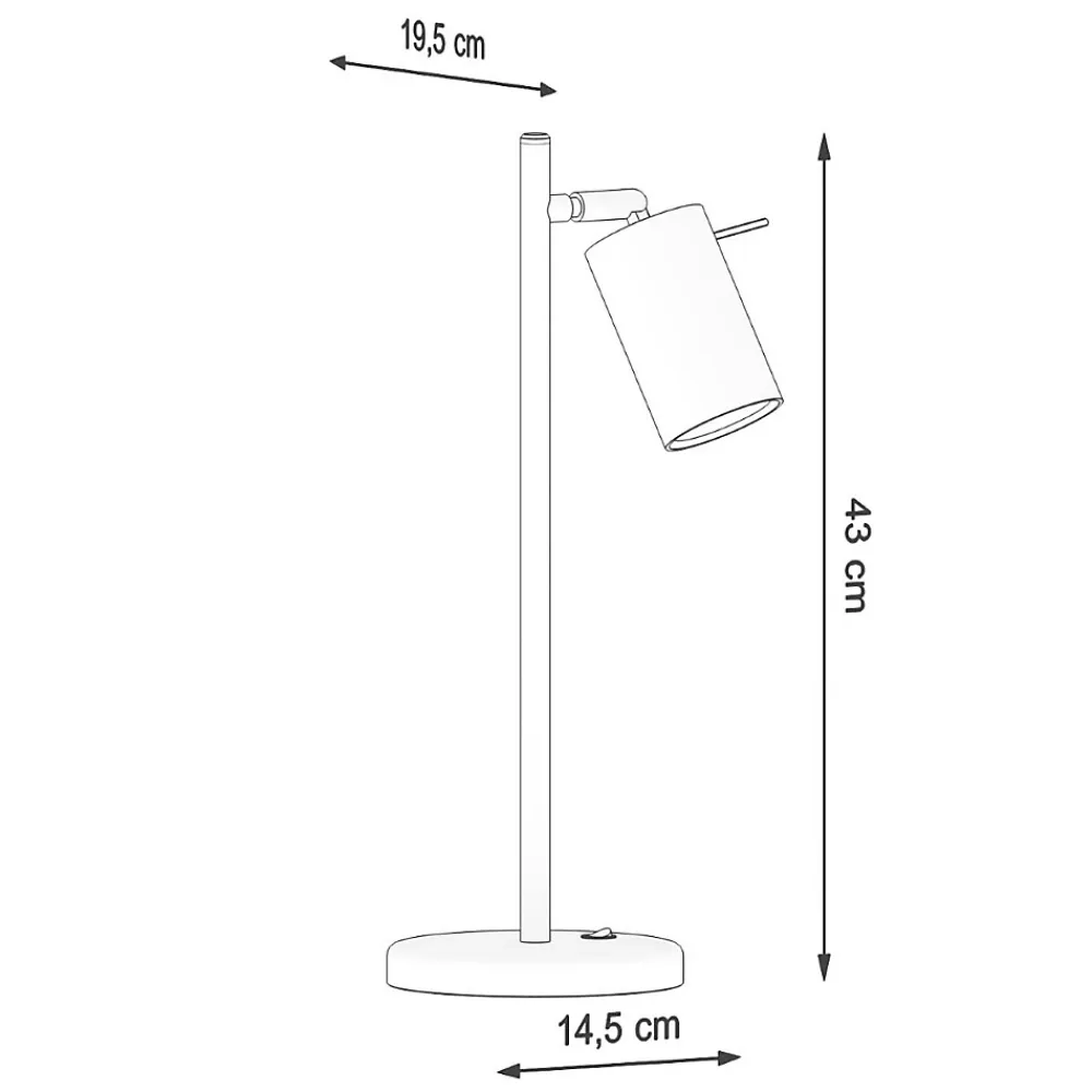 Best Sollux Lighting Lampe de bureau en acier 1 lampes 14.5x19.5x43cm Sollux