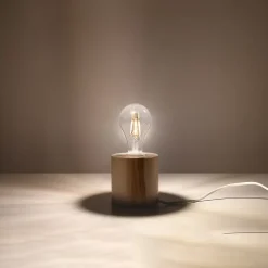 Best Sollux Lighting Lampe de bureau en bois 1 ampoule 4000K - 10x10x10cm Sollux