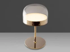 Angel Cerda Lampe Intérieure<Lampe de Bureau Élégante en Acier Doré et Verre Transparent pour un Éclairage Moderne