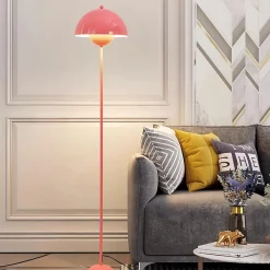 Alpinaluz Lampadaire Intérieur<Lampe de Sol de Design Nordique Rose Inspiration Flowerpot et Base Parabolique Douille E27 pour Salon Salle à Manger et Chambre