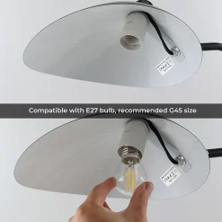 Alpinaluz Lampe De Bureau<Lampe de Table Design Nordique Noire, Style Moderne pour Bureau, Chambre, E27