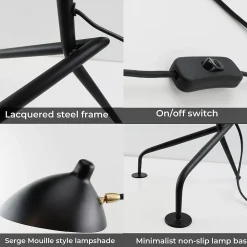 Alpinaluz Lampe De Bureau<Lampe de Table Design Nordique Noire, Style Moderne pour Bureau, Chambre, E27