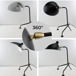 Alpinaluz Lampe De Bureau<Lampe de Table Design Nordique Noire, Style Moderne pour Bureau, Chambre, E27