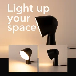 Alpinaluz Lampe De Bureau<Lampe de table en ABS noir Design moderne et compact, douille E14