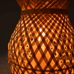 Alpinaluz Lampe De Bureau<Lampe de table en osier avec base en bois ARANA E27