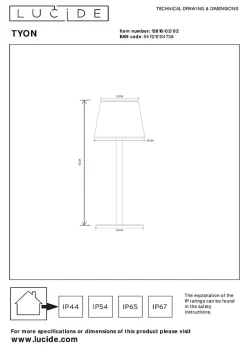 Best Lucide Lampe de table TYON en synthétique avec LED intégré - Or Mat / Laiton -
