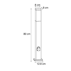 Clearance Qazqa Lampe d'extérieur brun rouille 80 cm avec prise IP44 - Malios