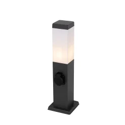 Best Qazqa Lampe d'extérieur gris foncé 45 cm avec douille IP44 - Malios