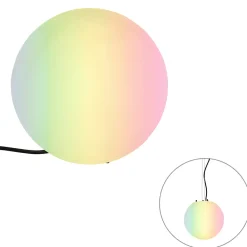 Sale Qazqa Lampe d'extérieur intelligente blanche 25 cm IP65 avec WiFi A60 - Nura