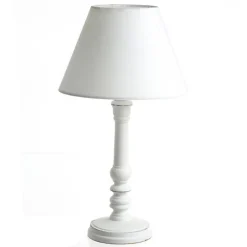 Atmosphera Lampe en bois - Diam. 20 x H. 36 cm