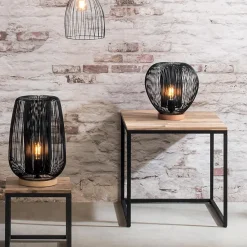 Atmosphera Créateur D'Intérieur Lampe Intérieure<Lampe filaire Noda noire - métal H27 cm - Atmosphera