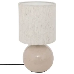Atmosphera Créateur D'Intérieur Lampe Gaia en coton H26,5cm blanc - Atmosphera