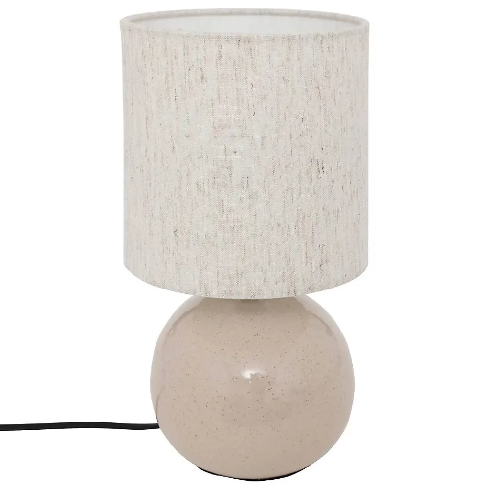 Atmosphera Créateur D'Intérieur Lampe Gaia en coton H26,5cm blanc - Atmosphera