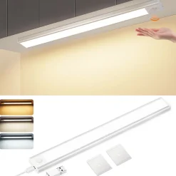 Nettlife Spot Sous Meuble<Lampe LED sous meuble avec détecteur de mouvement, rechargeable par USB, 1 500 mAh, idéale pour un placard
