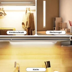 Nettlife Spot Sous Meuble<Lampe LED sous meuble avec détecteur de mouvement, rechargeable par USB, 1 500 mAh, idéale pour un placard