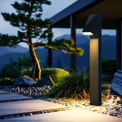 Alcapower Lampe Extérieure|Éclairage Solaire<Lampe solaire de jardin à LED IP65 500 lm avec mât et capteur crépusculaire - 3000K