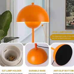Alpinaluz Lampe sur Pied au Design Nordique Classique Doré avec Abat-jour et Base Parabolique Douille E27 pour Salon Salle à Manger Chambre.
