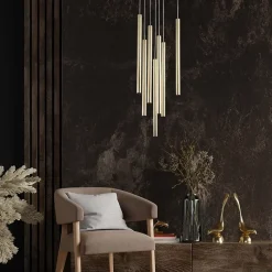 Best Light Prestige Lampe suspendue de plafond Lungo dorée 7 x G9 1 pc.