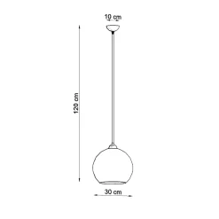 Sollux Lighting Suspension Pour Salon<Lampe suspendue en acier/verre 1 lampes 30x30x120cm Sollux