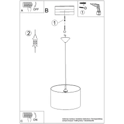 Outlet Sollux Lighting Lampe suspendue en PVC 1 lampes 40x40x82cm Sollux