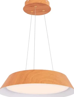 Clearance Giantex Lampe Suspension 21W LED Lumière Chaude 3000K Luminaire Moderne avec Grain de Bois et Cadre en Métal pour Chambre