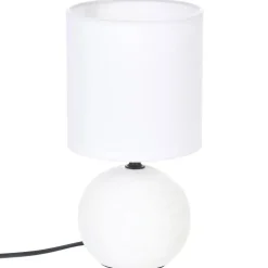 Atmosphera Créateur D'Intérieur Lampe Intérieure<Lampe Timeo blanche striée - céramique H25 cm - Atmosphera
