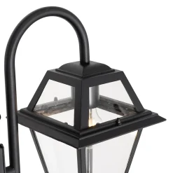 Clearance Qazqa Lanterne d'extérieur classique noire 235 cm 2 lumières IP44 - Berta