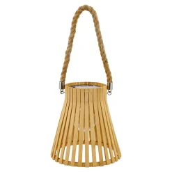 Best Lanterne extérieur LED à énergie solaire IP44 0.06 W blanc chaud H.33,5 x l.17,5cm bambou