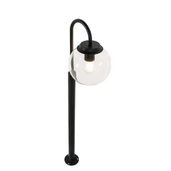 Sale Qazqa Lanterne moderne noire avec verre clair 100 cm IP44 - Sfera