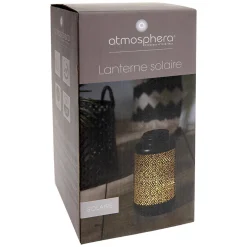 Atmosphera Créateur D'Intérieur Lampe Intérieure<Lanterne solaire - métal ajouré - noir H26 cm - Atmosphera