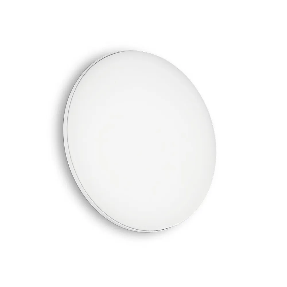 Ideal Lux Plafonnier Extérieur<LED Extérieure Ronde Simple Flush Blanc IP65, 3000K